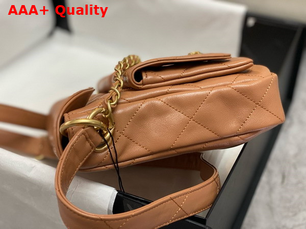 Chanel Small Messenger Bag in Brown Calfskin Replica