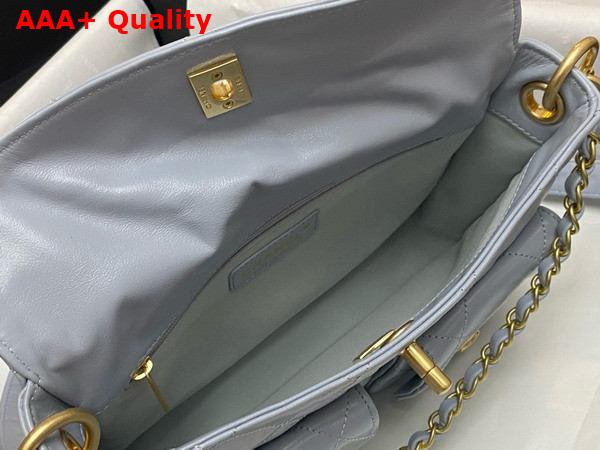 Chanel Small Messenger Bag in Light Blue Calfskin Replica