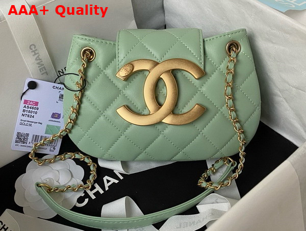 Chanel Small Messenger Bag in Light Green Lambskin AS4609 Replica