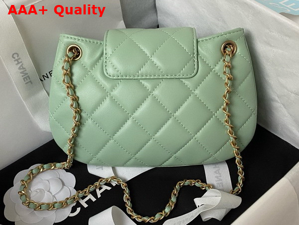 Chanel Small Messenger Bag in Light Green Lambskin AS4609 Replica