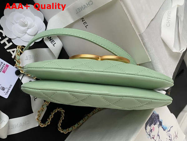 Chanel Small Messenger Bag in Light Green Lambskin AS4609 Replica