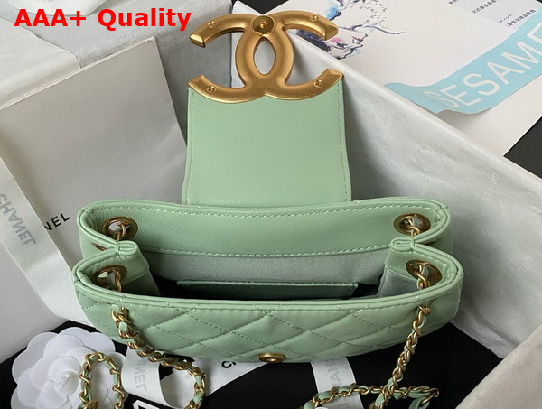 Chanel Small Messenger Bag in Light Green Lambskin AS4609 Replica