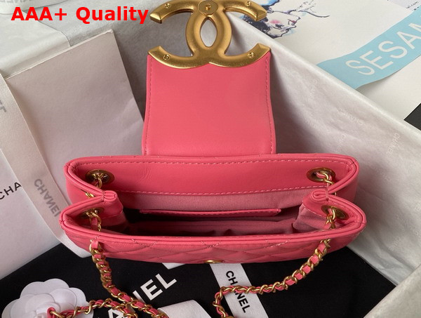 Chanel Small Messenger Bag in Pink Lambskin AS4609 Replica