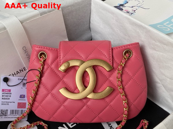 Chanel Small Messenger Bag in Pink Lambskin AS4609 Replica