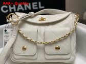 Chanel Small Messenger Bag in White Calfskin Replica