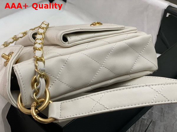 Chanel Small Messenger Bag in White Calfskin Replica