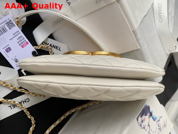 Chanel Small Messenger Bag in White Lambskin AS4609 Replica