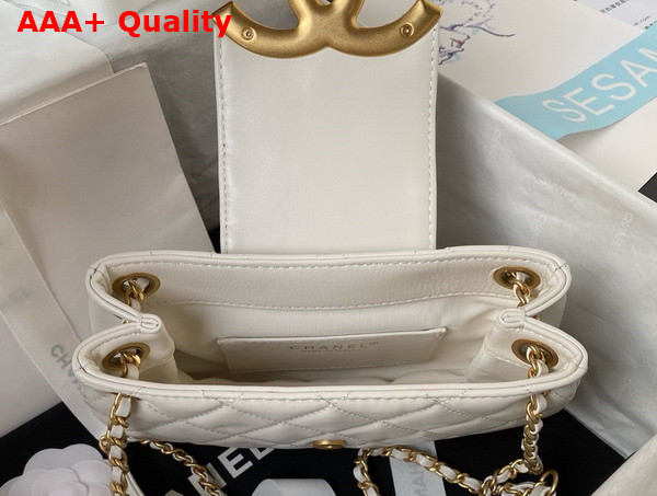 Chanel Small Messenger Bag in White Lambskin AS4609 Replica