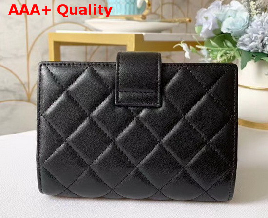 Chanel Small Quilted Leather Cover Note Book Black Quilted Lambskin Replica