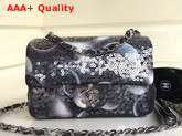 Chanel Small Sequin Flap Bag Printed Denim Replica