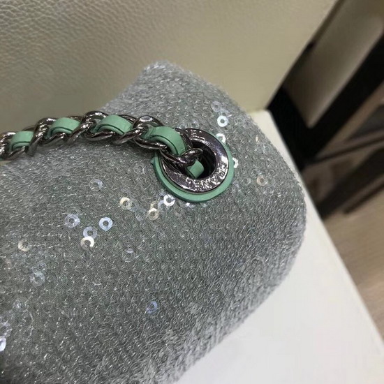 Chanel Small Sequin Flap Bag Light Green