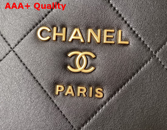 Chanel Small Shopping Bag Calfskin Gold Tone Metal Black Ref AS2752 Replica