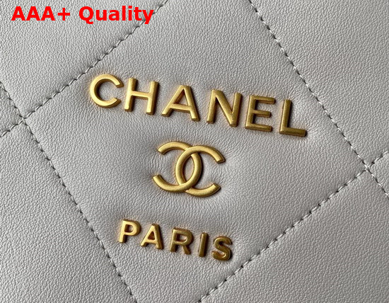 Chanel Small Shopping Bag Calfskin Gold Tone Metal Gray Ref AS2752 Replica