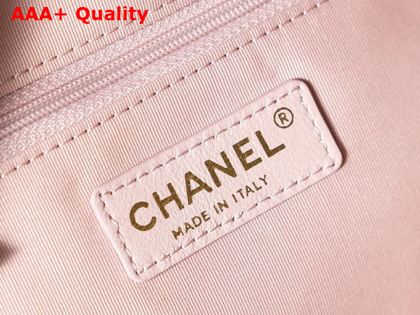 Chanel Small Shopping Bag Cotton Wool Tweed Sequins Gold Tone Metal Light Pink Beige and Ecru AS3969 Replica