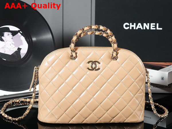 Chanel Small Shopping Bag in Beige Lambskin AS3969 Replica