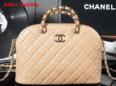 Chanel Small Shopping Bag in Beige Lambskin AS3969 Replica