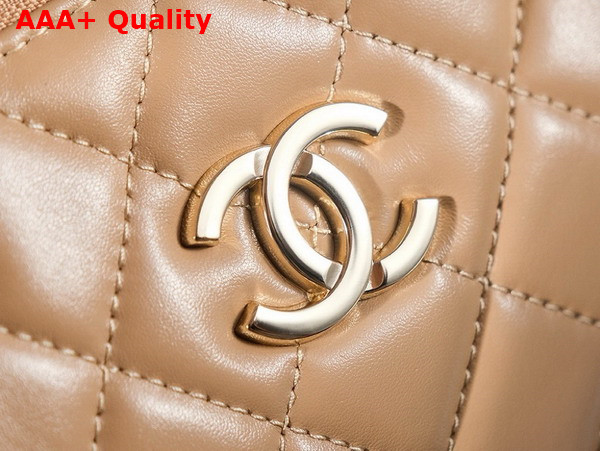 Chanel Small Shopping Bag in Beige Lambskin AS3969 Replica