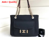 Chanel Small Shopping Bag in Black Grained Calfskin with Gold Tone Metal Replica