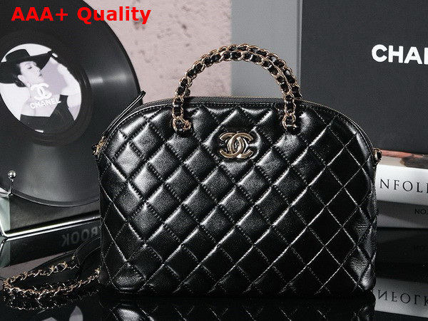 Chanel Small Shopping Bag in Black Lambskin AS3969 Replica