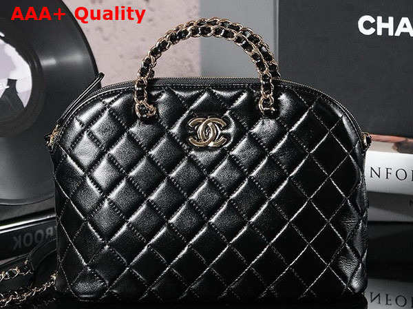 Chanel Small Shopping Bag in Black Lambskin AS3969 Replica