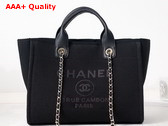 Chanel Small Shopping Bag in Black Mixed Fibers Calfskin and Gold Tone Metal AS3257 Replica