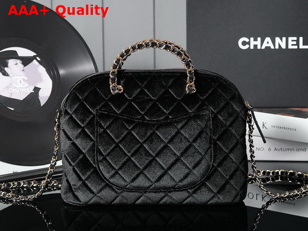 Chanel Small Shopping Bag in Black Velvet AS3969 Replica