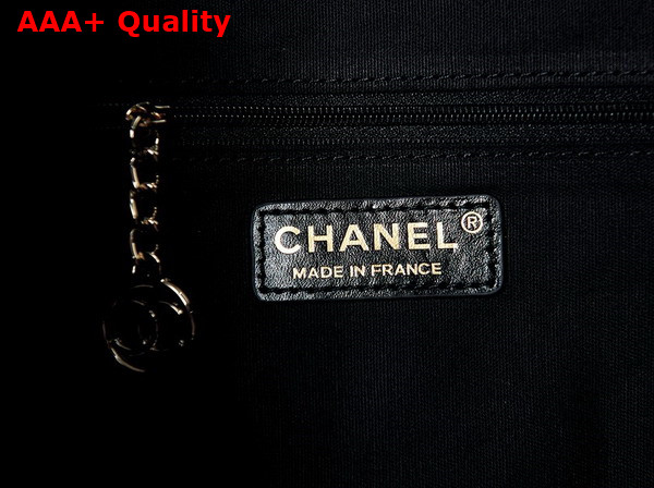 Chanel Small Shopping Bag in Black and White Tweed with Multicolor Embroidered Chanel Letter Replica