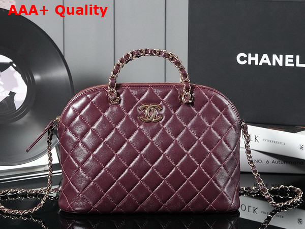 Chanel Small Shopping Bag in Burgundy Lambskin AS3969 Replica