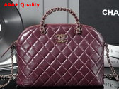 Chanel Small Shopping Bag in Burgundy Lambskin AS3969 Replica