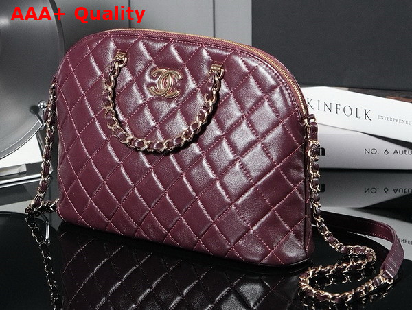 Chanel Small Shopping Bag in Burgundy Lambskin AS3969 Replica