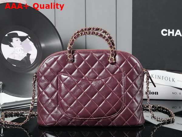 Chanel Small Shopping Bag in Burgundy Lambskin AS3969 Replica