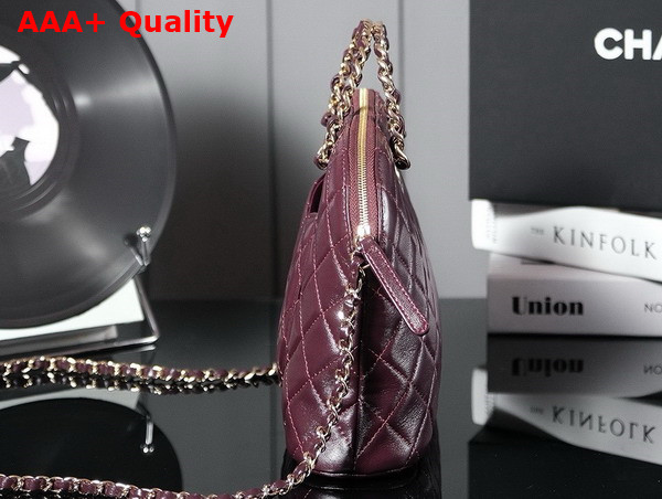 Chanel Small Shopping Bag in Burgundy Lambskin AS3969 Replica