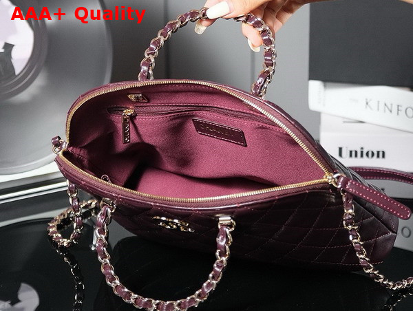 Chanel Small Shopping Bag in Burgundy Lambskin AS3969 Replica