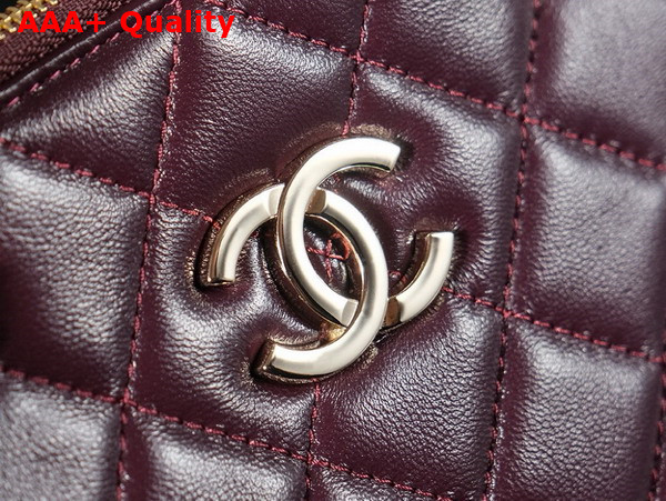 Chanel Small Shopping Bag in Burgundy Lambskin AS3969 Replica