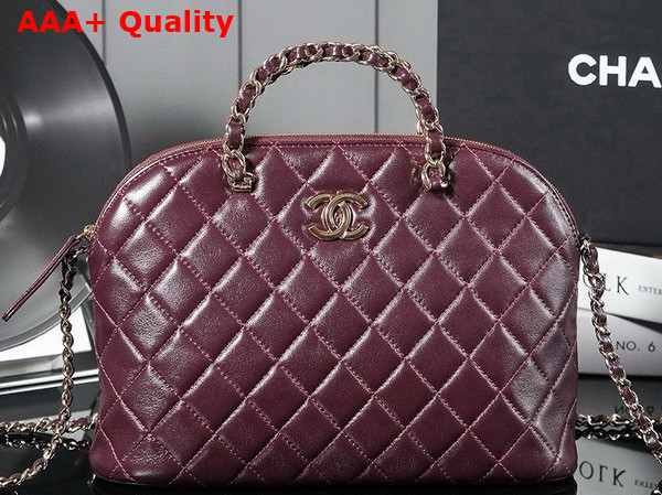 Chanel Small Shopping Bag in Burgundy Lambskin AS3969 Replica