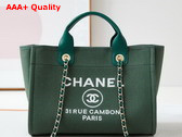 Chanel Small Shopping Bag in Green Mixed Fibers Calfskin and Gold Tone Metal AS3257 Replica