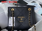 Chanel Small Shopping Tote Bag in Black Calf Leather Replica