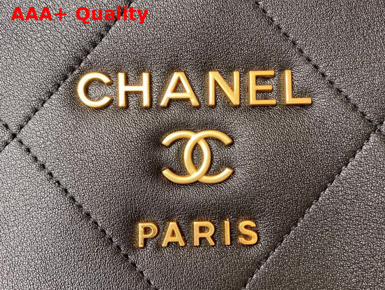 Chanel Small Shopping Tote Bag in Black Calf Leather Replica