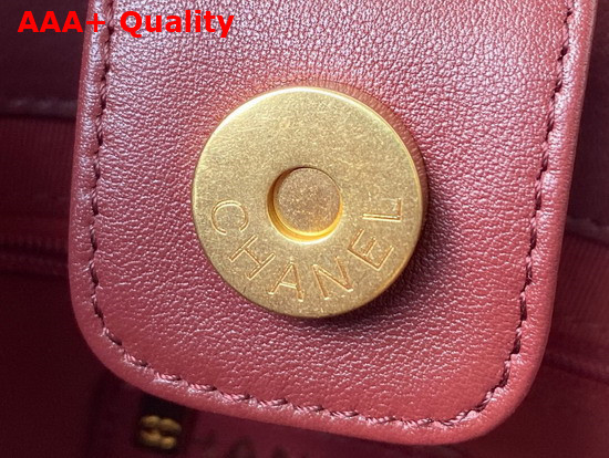 Chanel Small Shopping Tote Bag in Bordeaux Calf Leather Replica