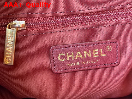 Chanel Small Shopping Tote Bag in Bordeaux Calf Leather Replica