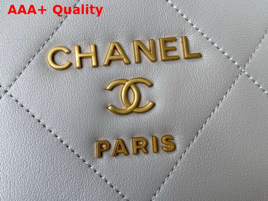 Chanel Small Shopping Tote Bag in Light Grey Calf Leather Replica