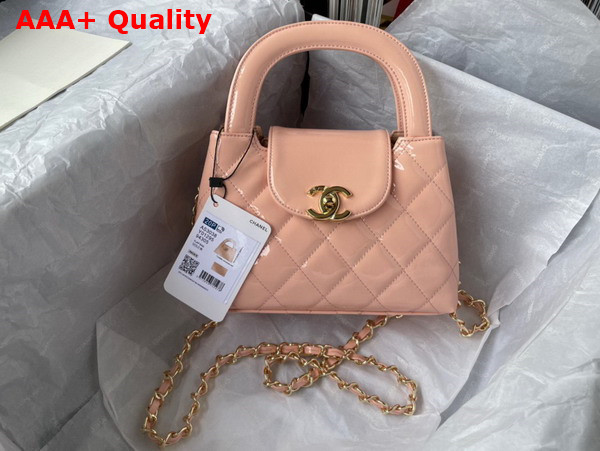 Chanel Small Tote Bag in Beige Patent Leather Replica