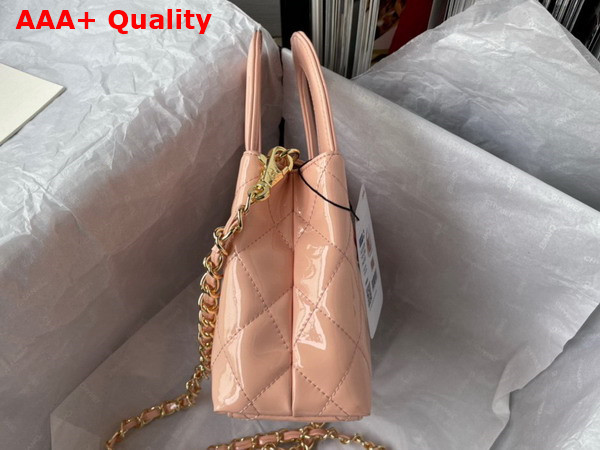 Chanel Small Tote Bag in Beige Patent Leather Replica