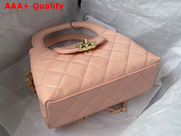 Chanel Small Tote Bag in Beige Patent Leather Replica