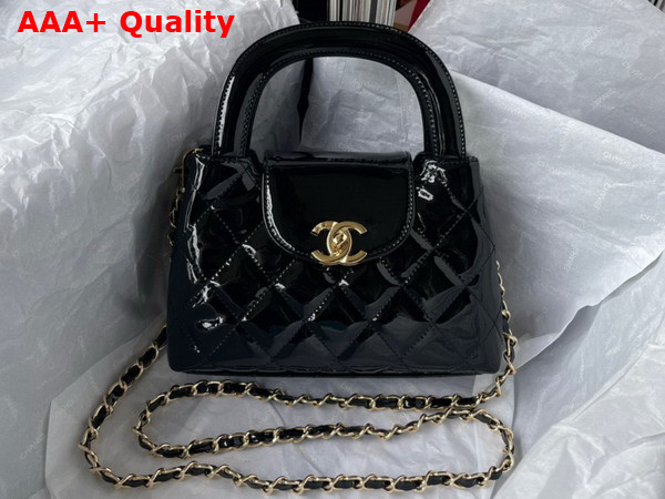 Chanel Small Tote Bag in Black Patent Leather Replica