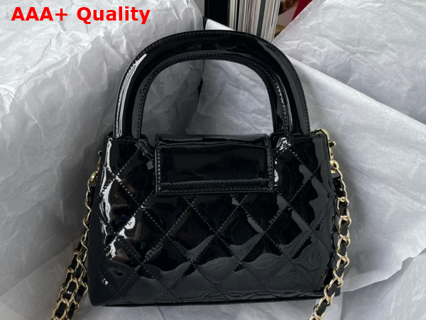 Chanel Small Tote Bag in Black Patent Leather Replica