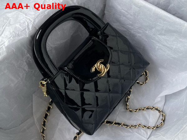 Chanel Small Tote Bag in Black Patent Leather Replica