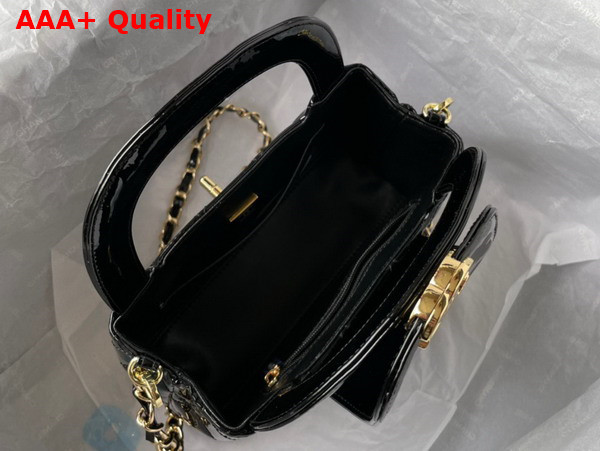 Chanel Small Tote Bag in Black Patent Leather Replica