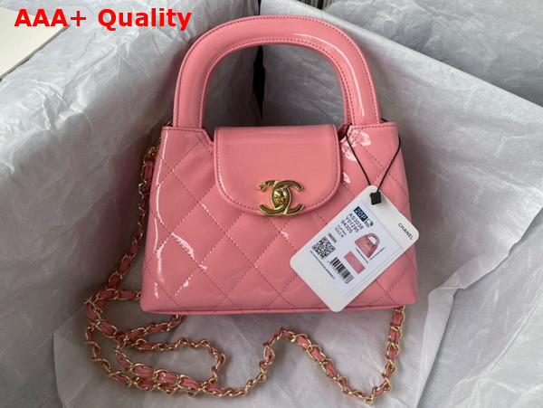 Chanel Small Tote Bag in Pink Patent Leather Replica