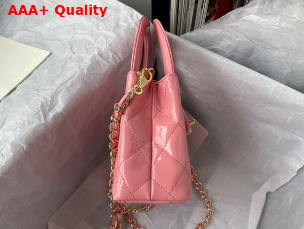 Chanel Small Tote Bag in Pink Patent Leather Replica